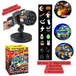 Dormitorio y Descanso 26 Proyector láser de luces intercambiables 🤩 12 Diapositivas diferentes