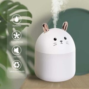 Mini Humidificador Conejito con Luz LED y Aromaterapia – 250ml