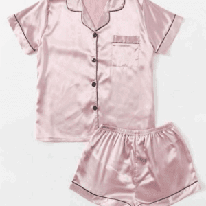 Pijamas 7 Pijama Femenino de Dos Piezas – Camisita y Short Estilo Seda