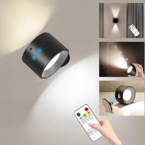 Lámpara LED de Pared Giratoria 360° con Control Remoto y Carga USB
