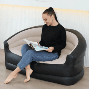 Sofá Inflable Doble – Para 2 Personas, 135cm, Material Suede Suave