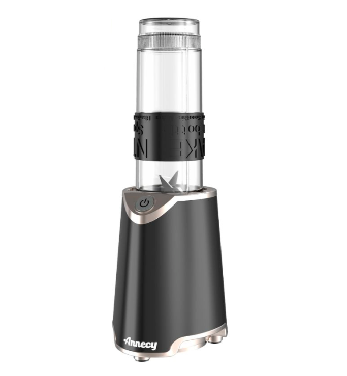 Licuadora Annecy Zumo Black 570ml 300W — Tritura Hielo, 4 Aspas y Mango de Silicona