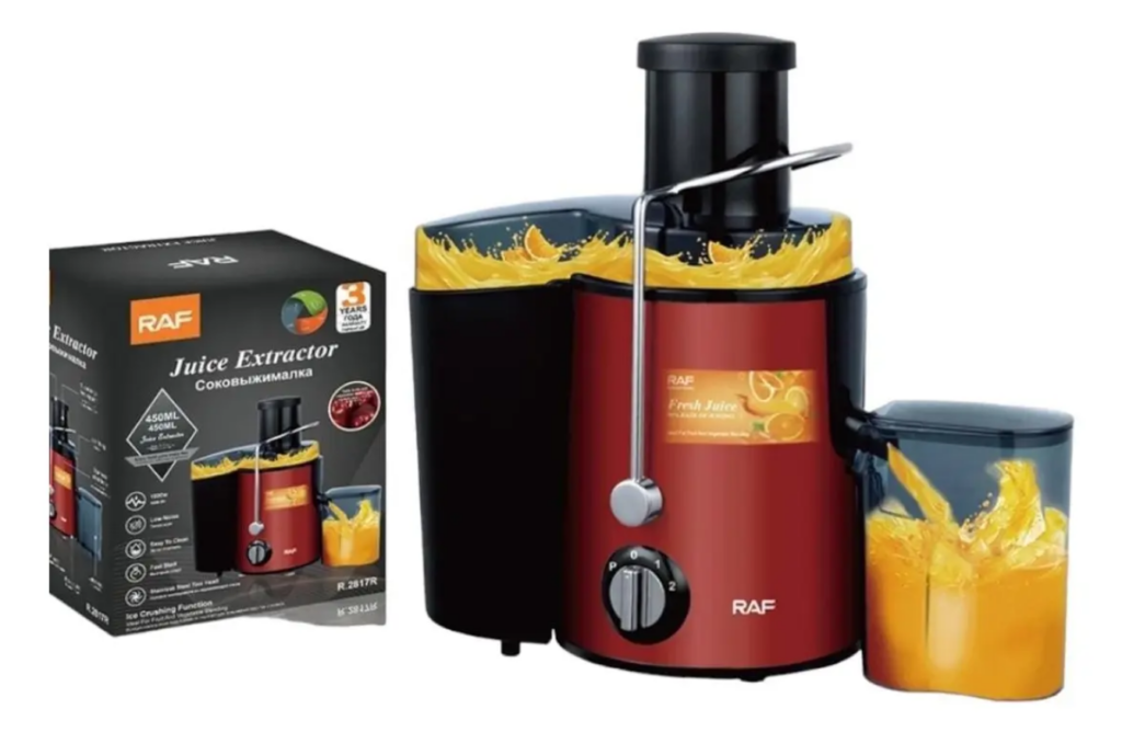 Extractor de Jugos RAF – Motor Potente, Conducto Extra Ancho