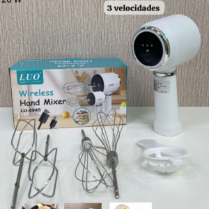 Batidora de Mano Inalámbrica LUO LU-4945 — 3 Velocidades, Recargable y 3 Accesorios Incluidos | 20W